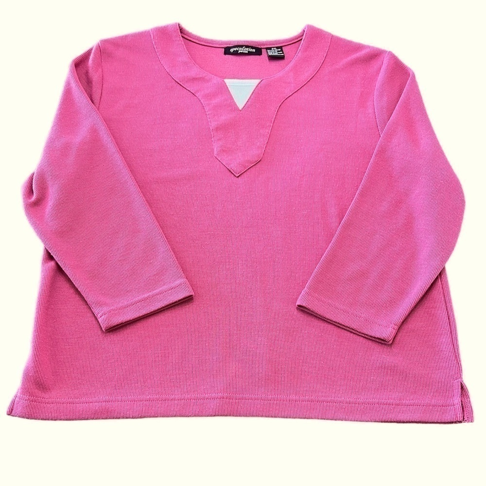 Speculation Petites 3/4 Sleeve Top Pink/Mauve Size Petite XL